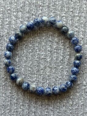 Blue Sodalite Beaded Stretch Bracelet